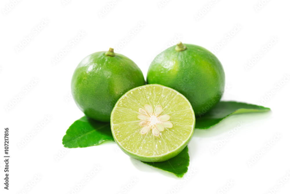 lime isolated on the white background lime isolated on the white background