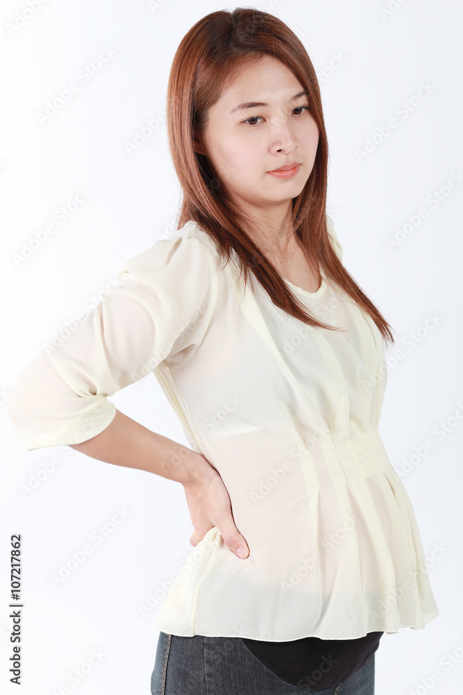 Beautiful Asian pregnant woman isolated white background Beautiful Asian pregnant woman isolated white background