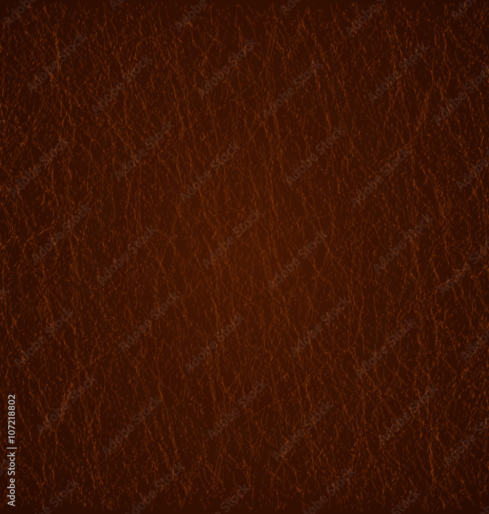 Fototapeta premium Detailed dark brown leather texture background. Vector Illustration. EPS 10.