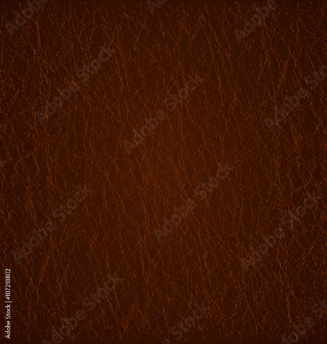 Detailed dark brown leather texture background. Vector Illustration. EPS 10.