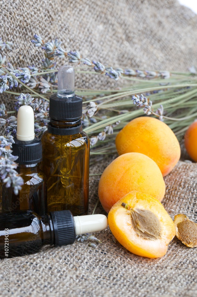 Apricot seeds oil. Close up Apricot seeds oil. Close up