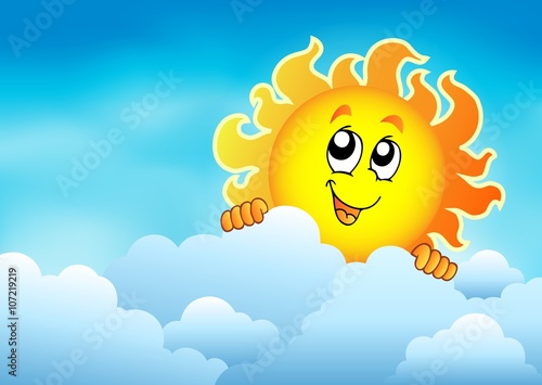 Cloudy sky with lurking sun 2