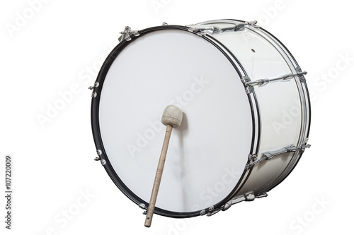 Fotobehang classic musical instrument big drum isolated on white background