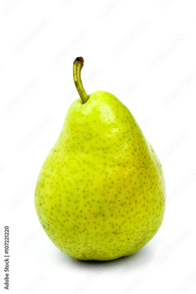 tasty ripe green pear isolated on white tasty ripe green pear isolated on white
