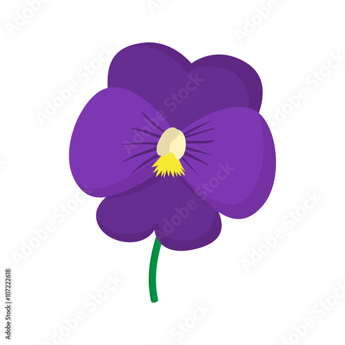 Violet icon, cartoon style 