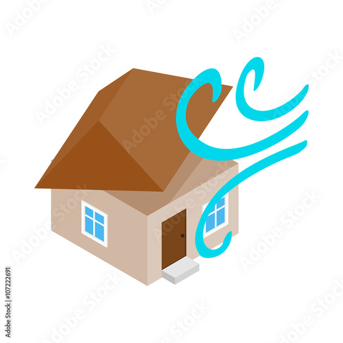 House destroyed by hurricane icon