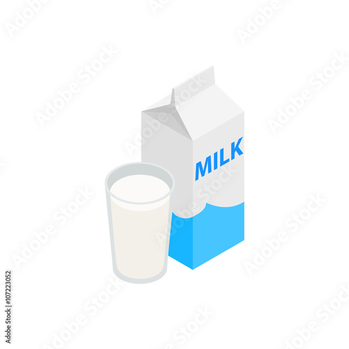 Milk icon, isometric 3d style