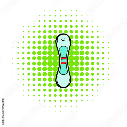 Positive pregnancy test icon, comics style