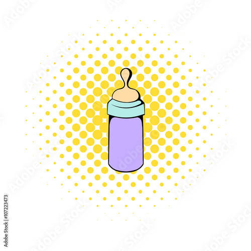 Baby pacifier icon, comics style