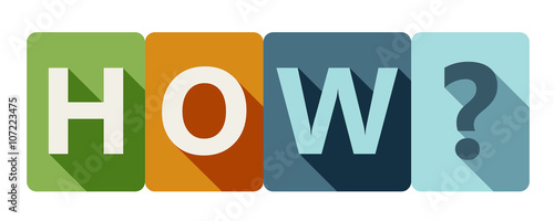 "HOW?" Vector Overlapping Letters Icon