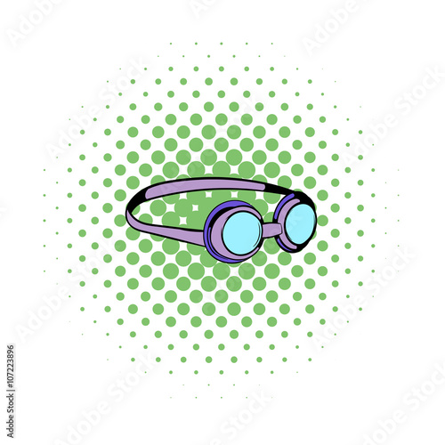 Goggles for swim icon, comics style 