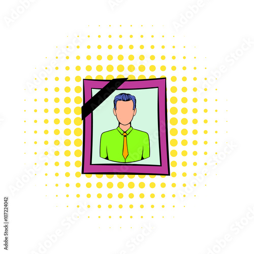 Photo of deceased icon, comics style