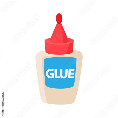 Plastic glue container icon, cartoon style