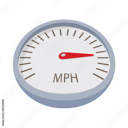 Speedometer or gauge icon, cartoon style
