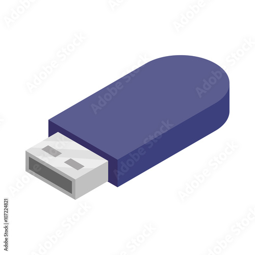 USB flash drive icon, cartoon style
