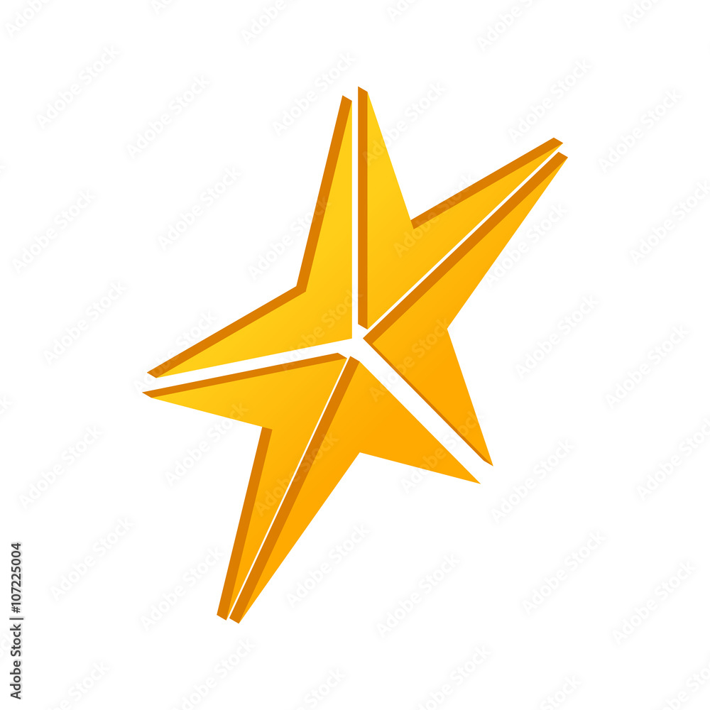 Obraz premium Gold star icon, isometric 3d style 