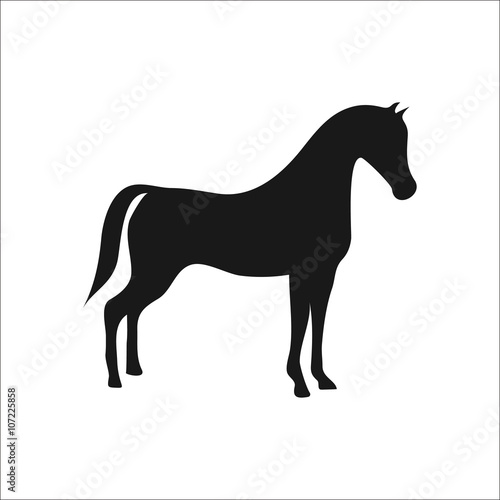 Horse silhouette simple icon on white background