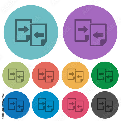 Color share documents flat icons