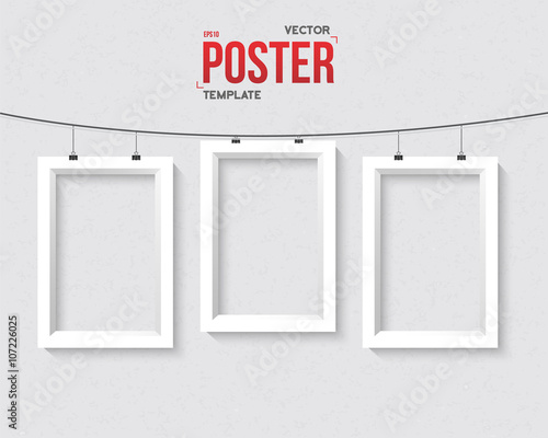 Vector Frame Mockup Set. Realistic Vector EPS10 Frame on the Wal
