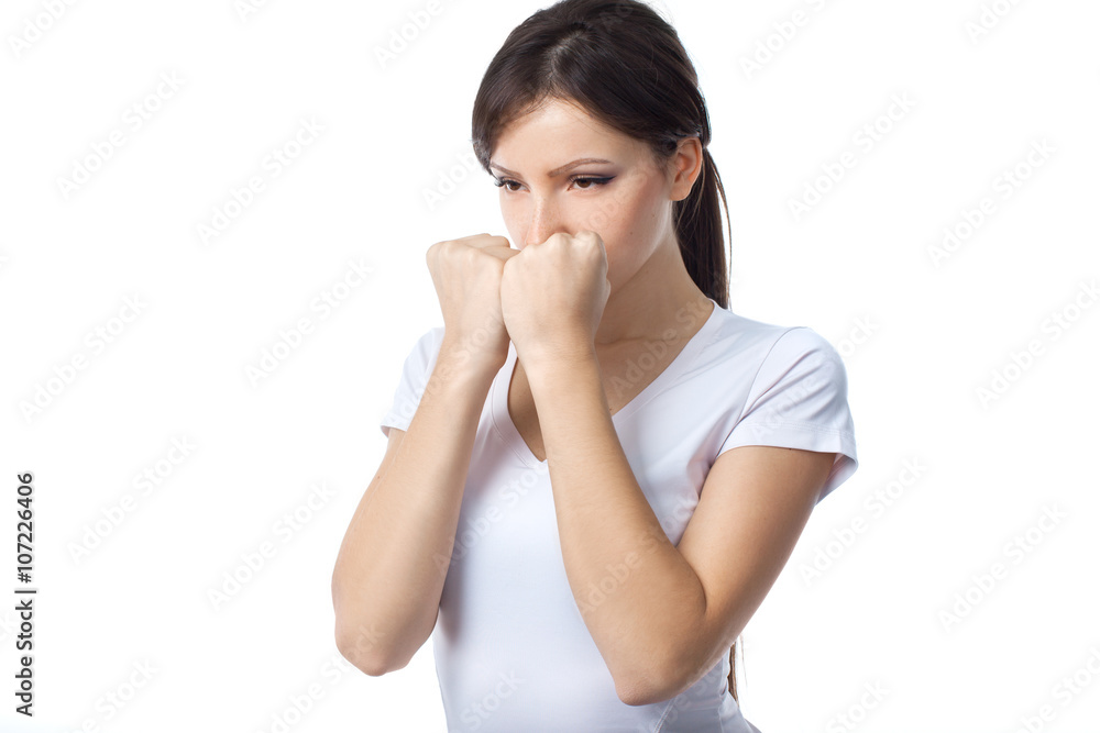 Young woman practicing self defense Young woman practicing self defense