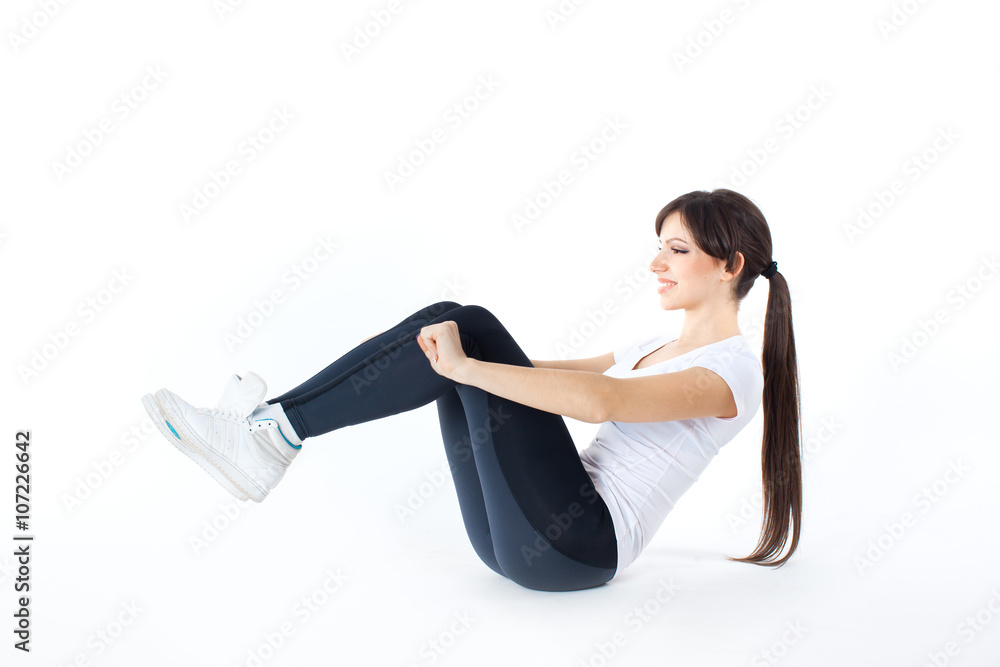 Fitness woman doing gym exercise Fitness woman doing gym exercise