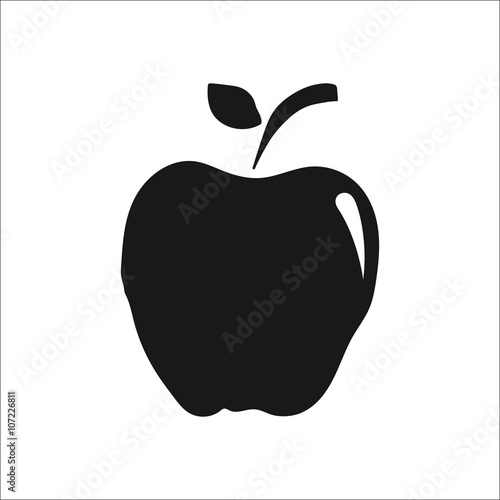Apple black simple icon on  background