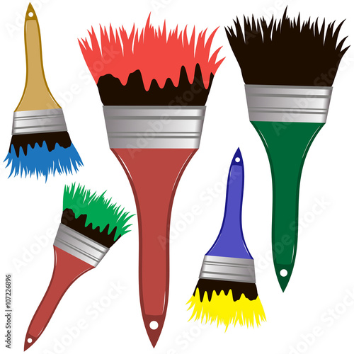 Set of vector brushes to paint. Brushes for building. Brushes fo