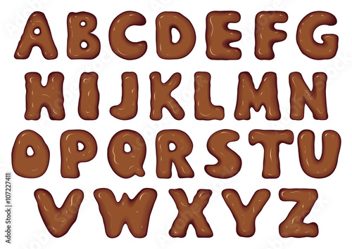 Vector set of chocolate letters