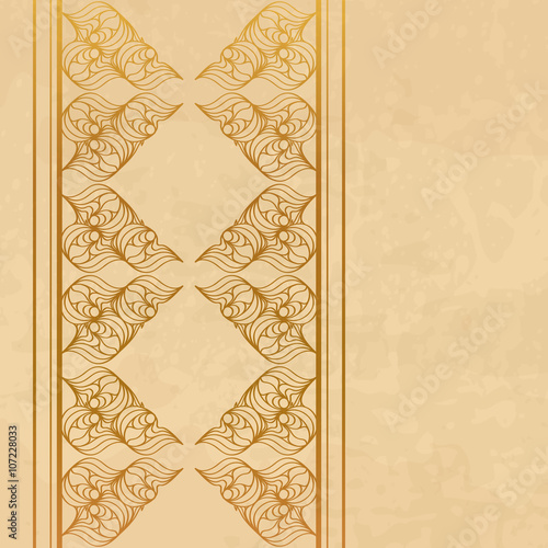 ornamental vintage background. There is a seamless border in the brush pallette