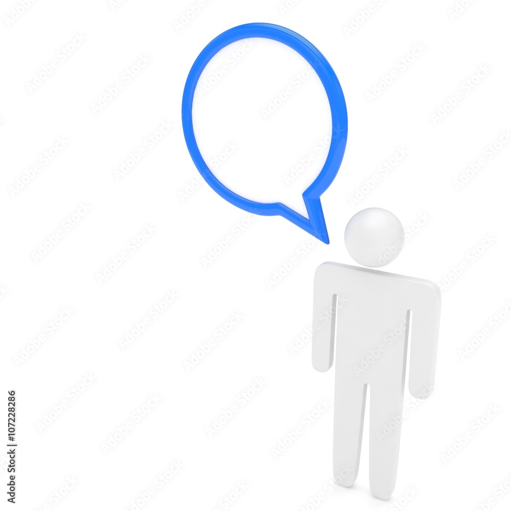 3d man with talk bubbles isolated over a white background. 3d rendering. 3d man with talk bubbles isolated over a white background. 3d rendering.