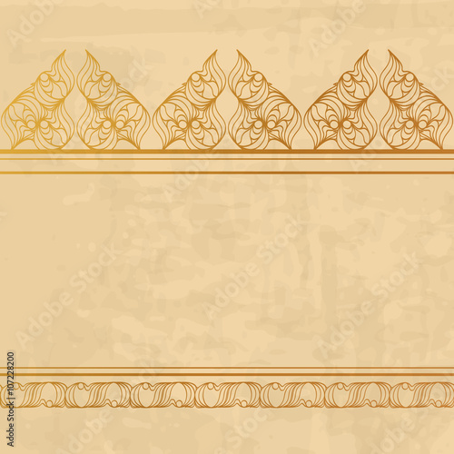 golden ornamental borders on the textured background. There are seamless borders in the brush pallette