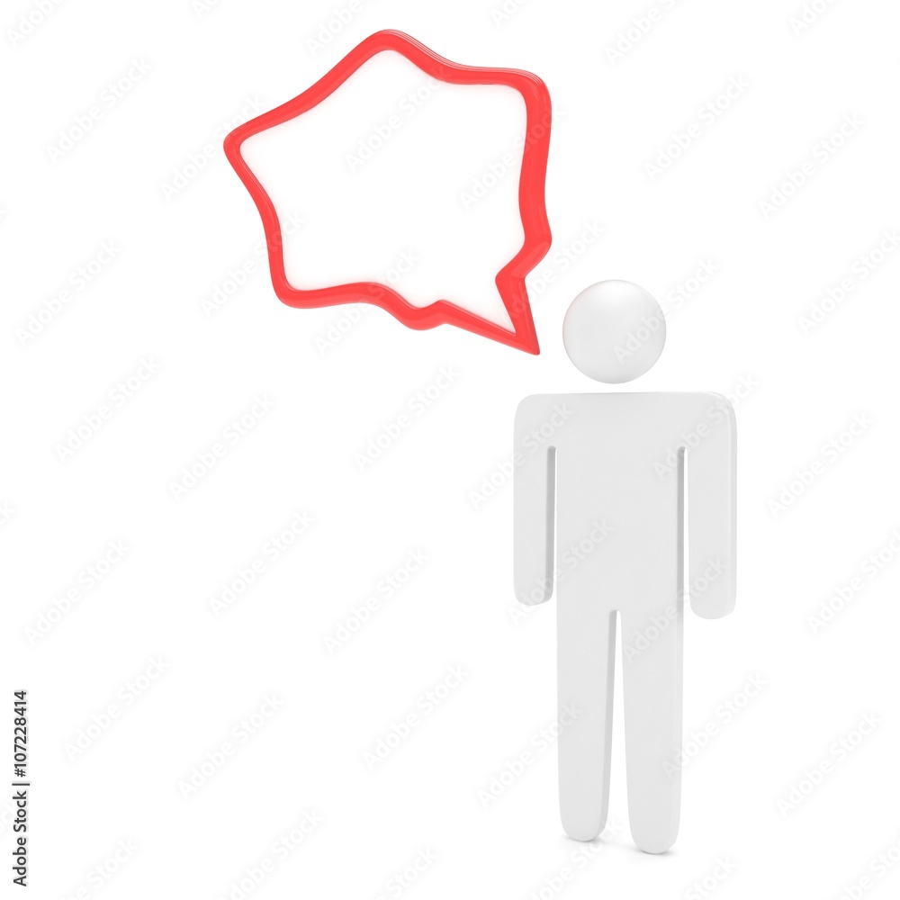 3d man with talk bubbles isolated over a white background. 3d rendering. 3d man with talk bubbles isolated over a white background. 3d rendering.