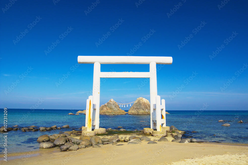 The view of Sakurai Futamigaura at Itoshima, Fukuoka, Japan The view of Sakurai Futamigaura at Itoshima, Fukuoka, Japan