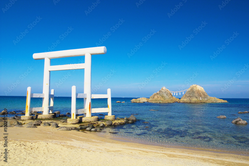 The view of Sakurai Futamigaura at Itoshima, Fukuoka, Japan The view of Sakurai Futamigaura at Itoshima, Fukuoka, Japan