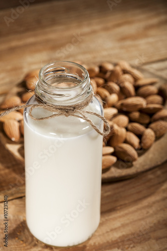 Almond milk with almond