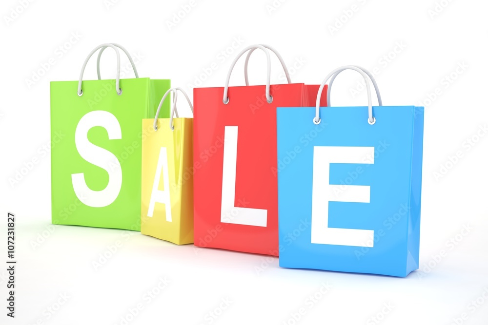 sale written on shopping bag. 3d rendering. sale written on shopping bag. 3d rendering.