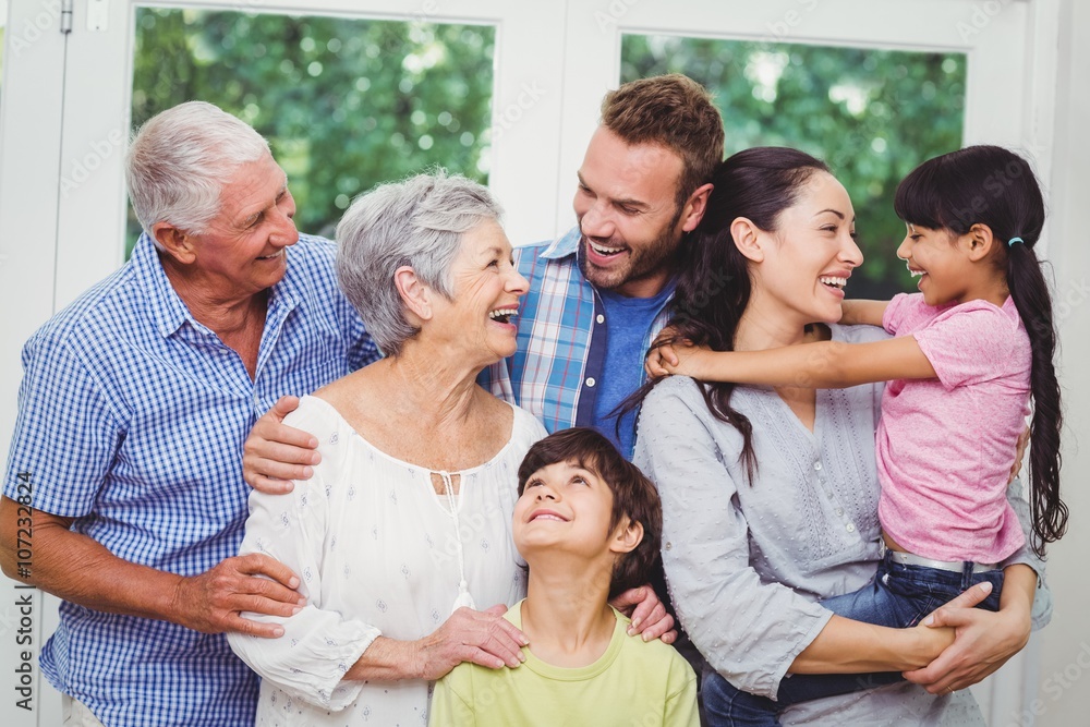 Fototapeta premium Cheerful multi generation family 