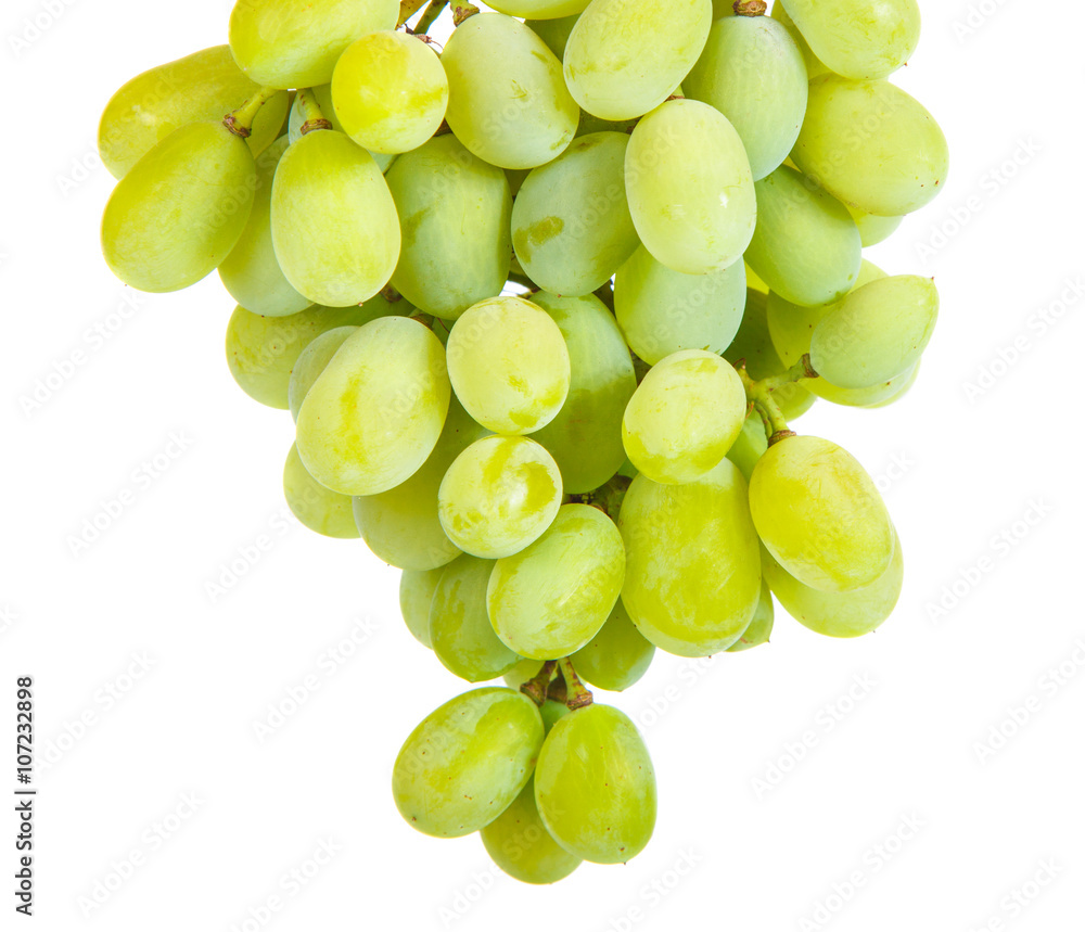 bunch of green grapes isolated on a white background bunch of green grapes isolated on a white background