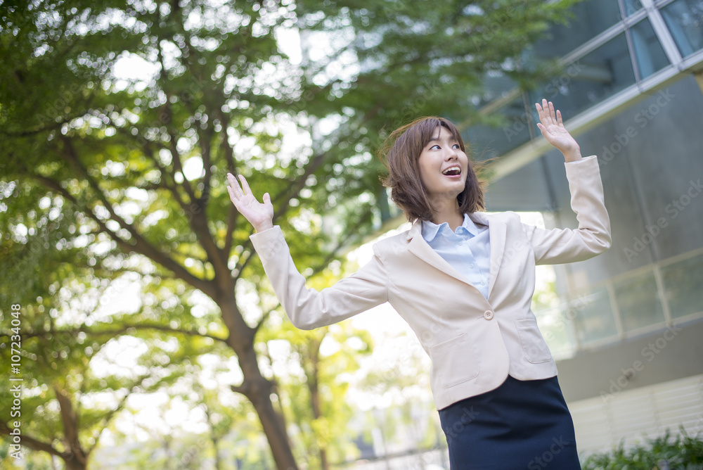 Attractive asian business woman Cheerful in Outside Office Attractive asian business woman Cheerful in Outside Office