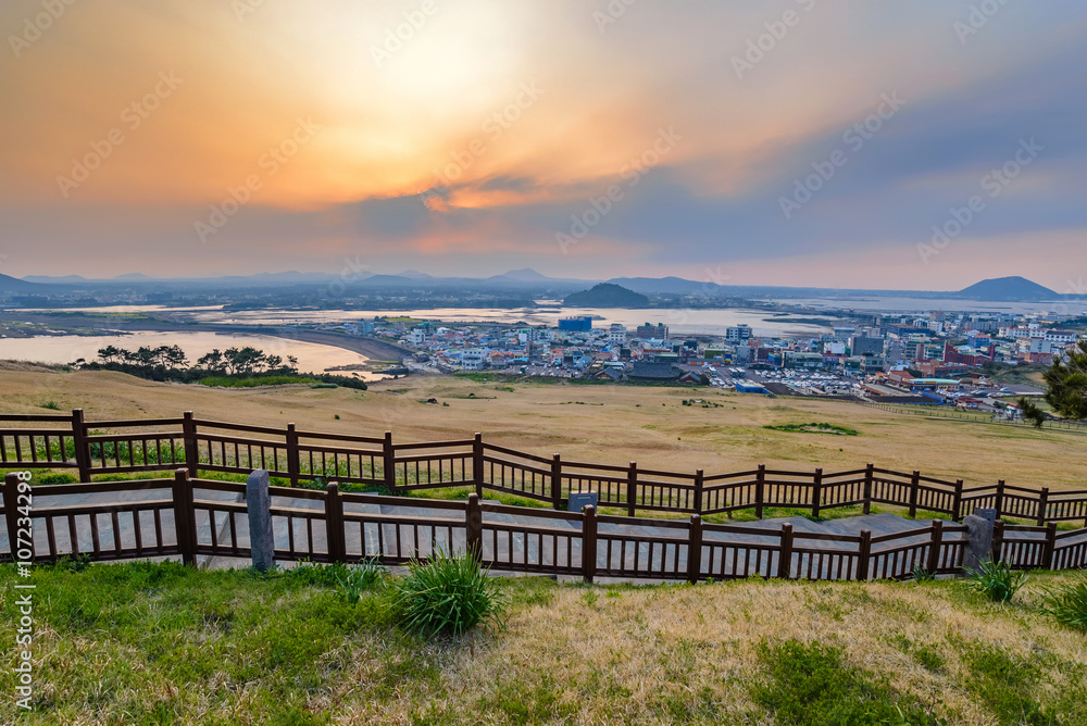 Sunset at Seongsan Ilchulbong, Jeju, South Korea