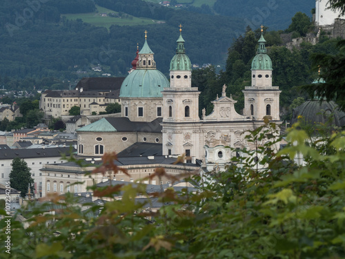The city and the hill fort in the background of Salzburg, 2015