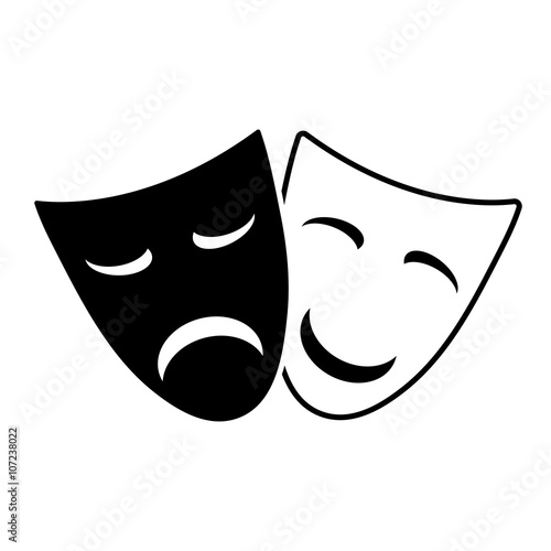 Masks emotions. Funny and sad mask