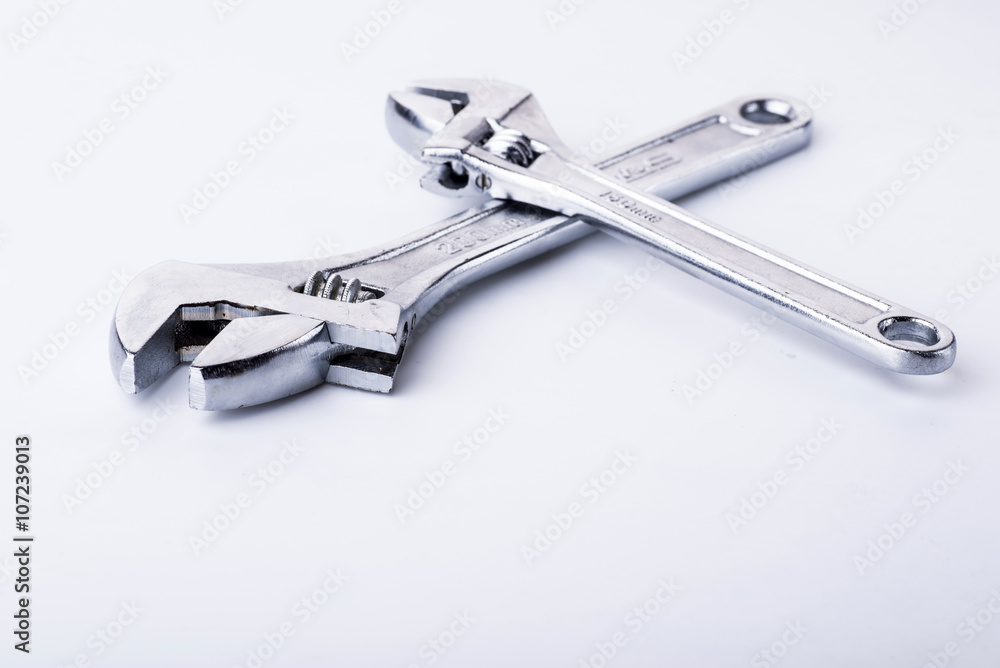 Adjustable wrench isolated on white background Adjustable wrench isolated on white background
