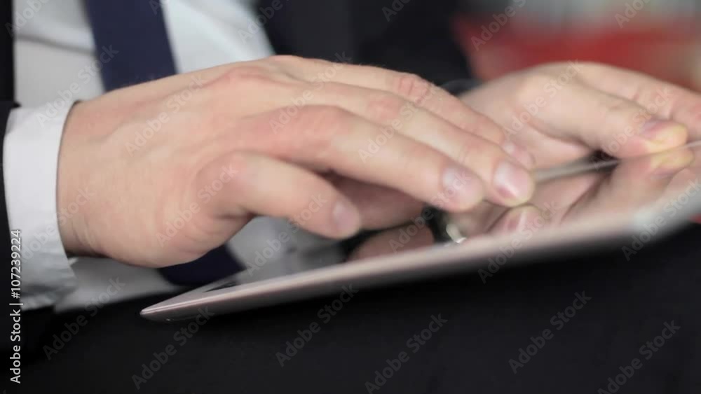 businessman working on tablet businessman working on tablet