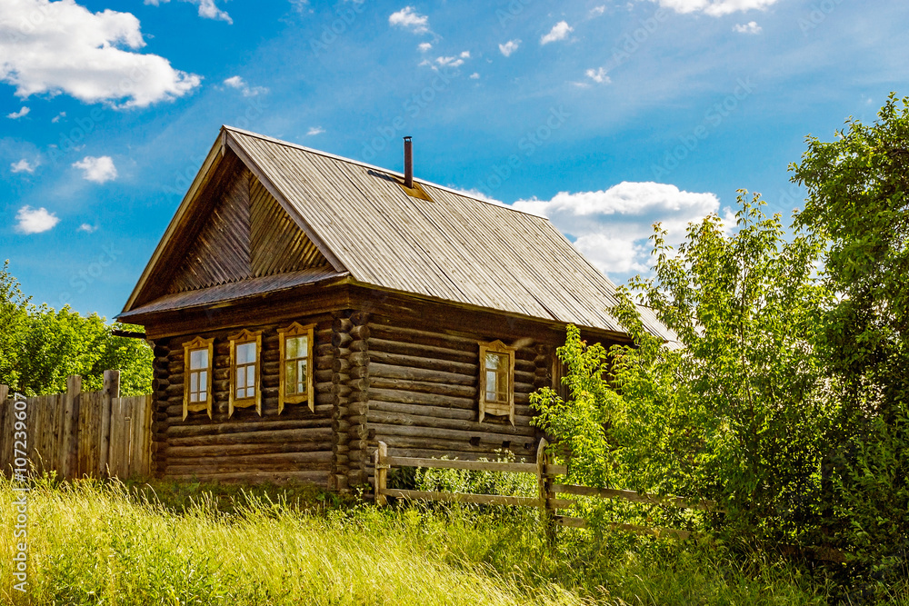 Obraz premium russian farmstead in village