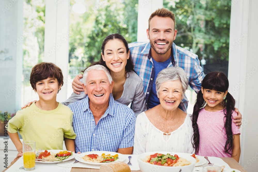 Multi generation family at dining table Multi generation family at dining table