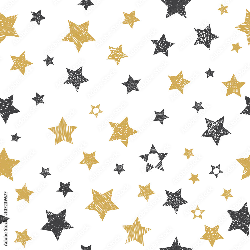 Vector seamless pattern with hand drawn stars Vector seamless pattern with hand drawn stars