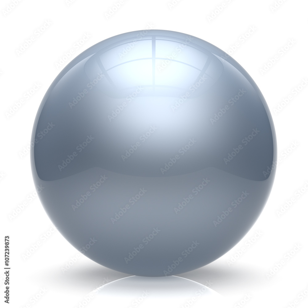 Sphere ball white balloon button round basic circle geometric shape solid figure simple minimalistic element single shiny glossy sparkling object blank atom icon. 3d render isolated