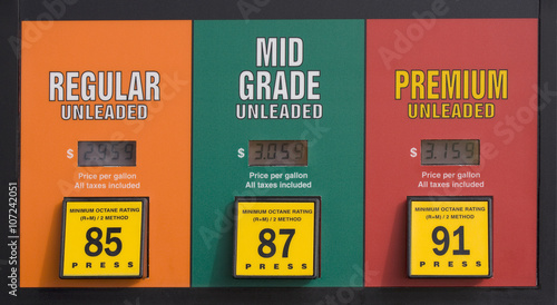 Gas prices at a pump