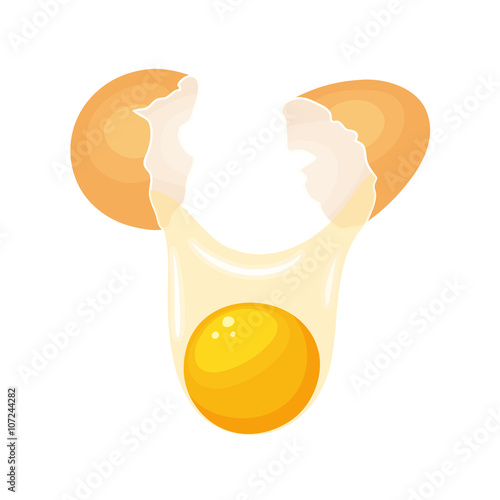 Crack egg with yolk
